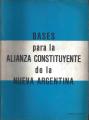 Portada de Bases para la Alianza Constituyente de la Nueva Argentina